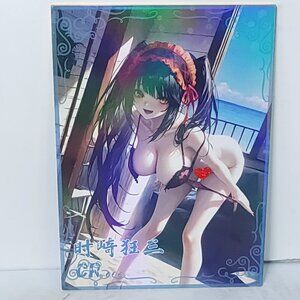 Kurumi Waifu Card Beach Surprise Anime Girl Wall Art Oversized Board A5 Holo